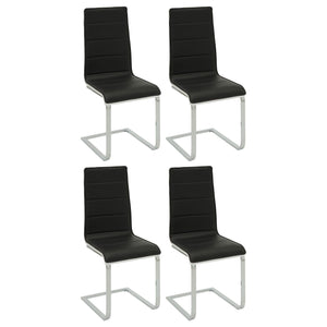 Silla de comedor tapizada Broderick negra (juego de 4)