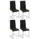 Silla de comedor tapizada Broderick negra (juego de 4)