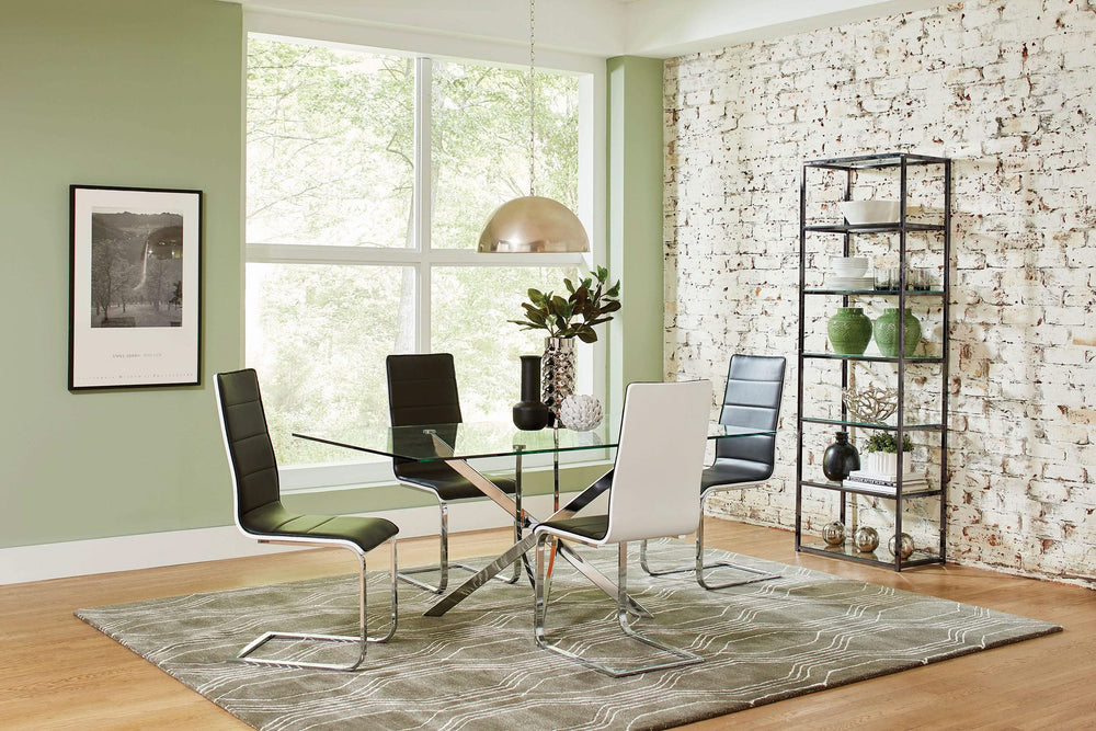Silla de comedor tapizada Broderick negra (juego de 4)
