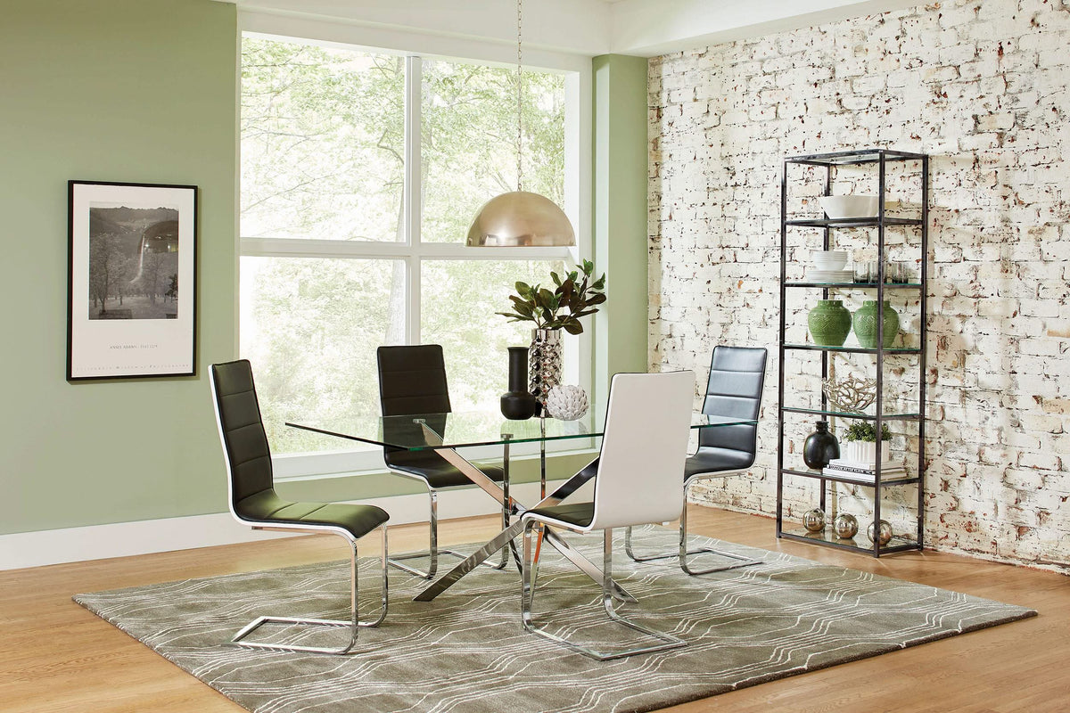 Silla de comedor tapizada Broderick negra (juego de 4)