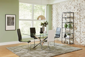 Silla de comedor tapizada Broderick negra (juego de 4)