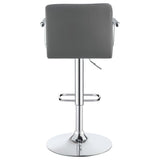 Palomar Adjustable Height Bar Stool Grey and Chrome