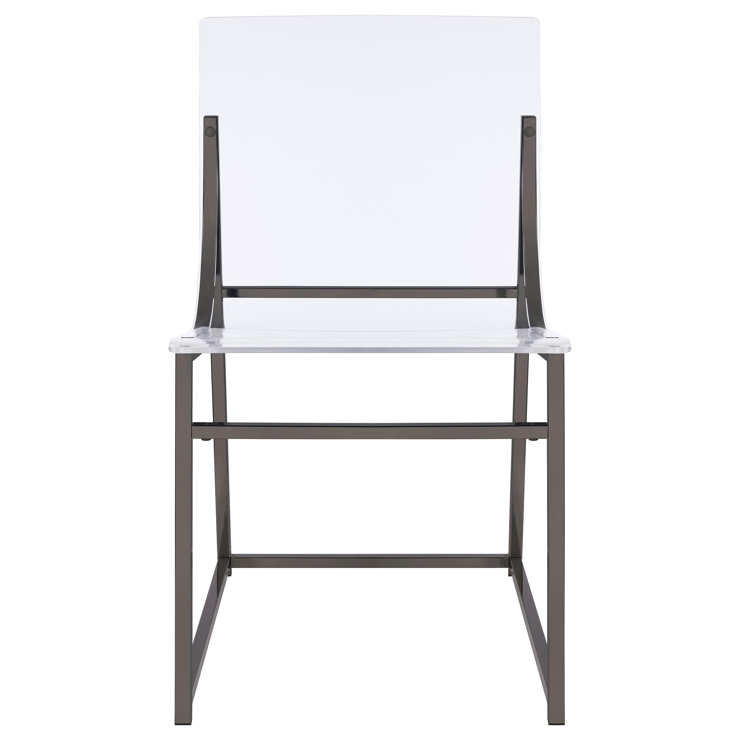 Adino Acrylic Dining Side Chair Black Nickel (Set of 2)