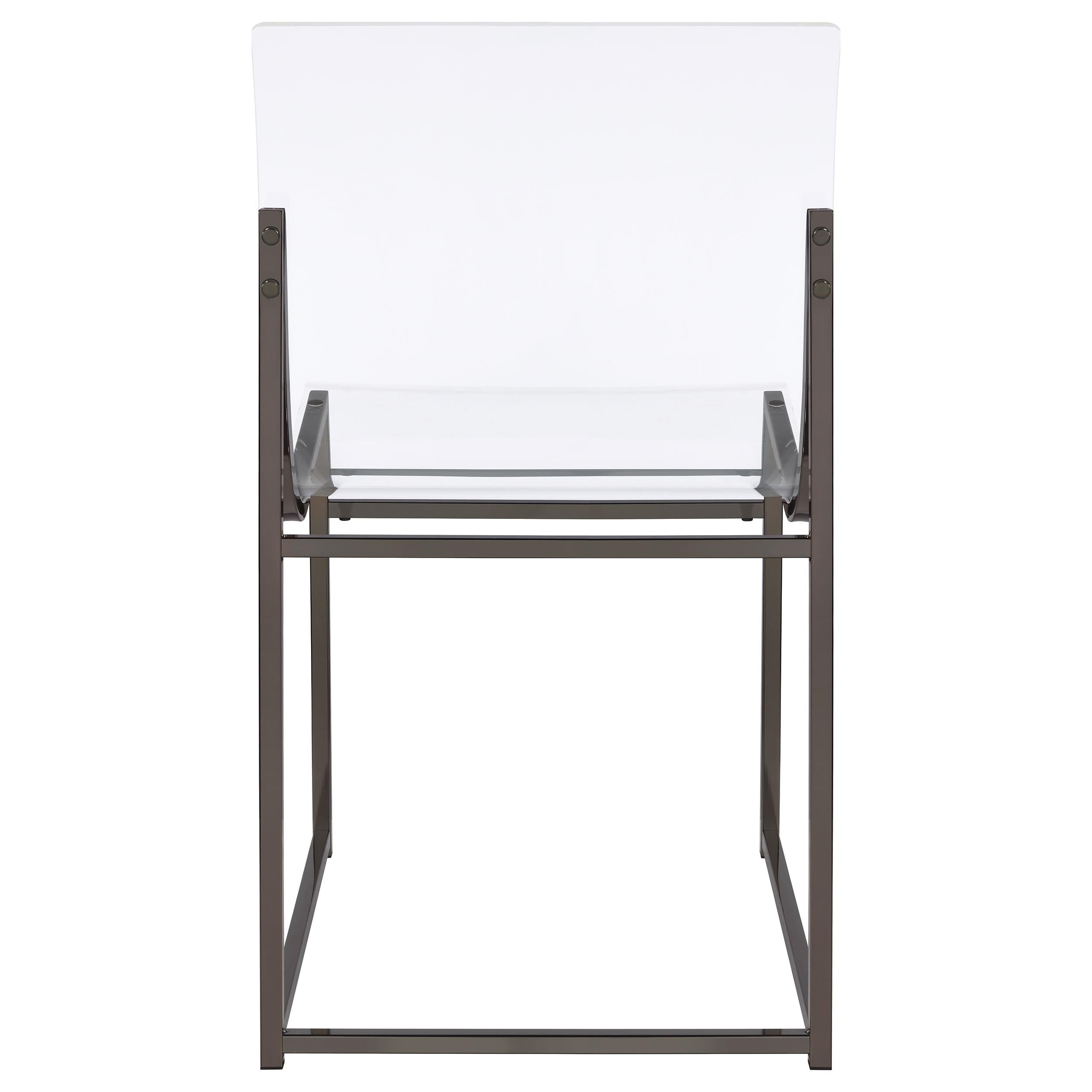 Adino Acrylic Dining Side Chair Black Nickel (Set of 2)