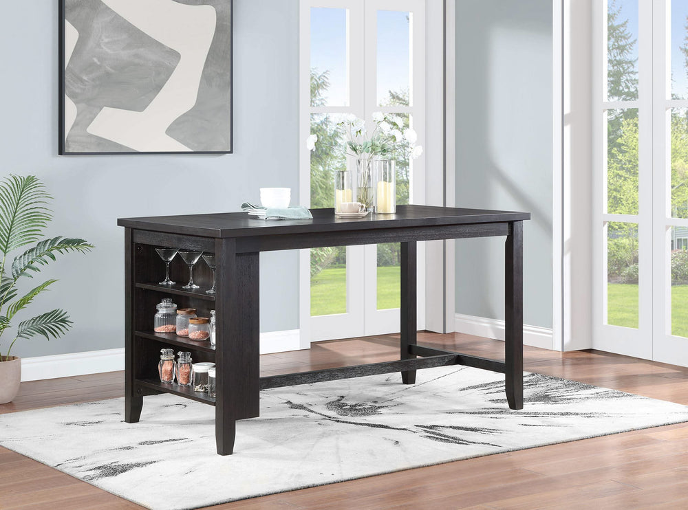 Mesa de comedor Elliston de 66 pulgadas, altura de mostrador, color gris oscuro