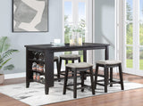 Mesa de comedor Elliston de 66 pulgadas, altura de mostrador, color gris oscuro