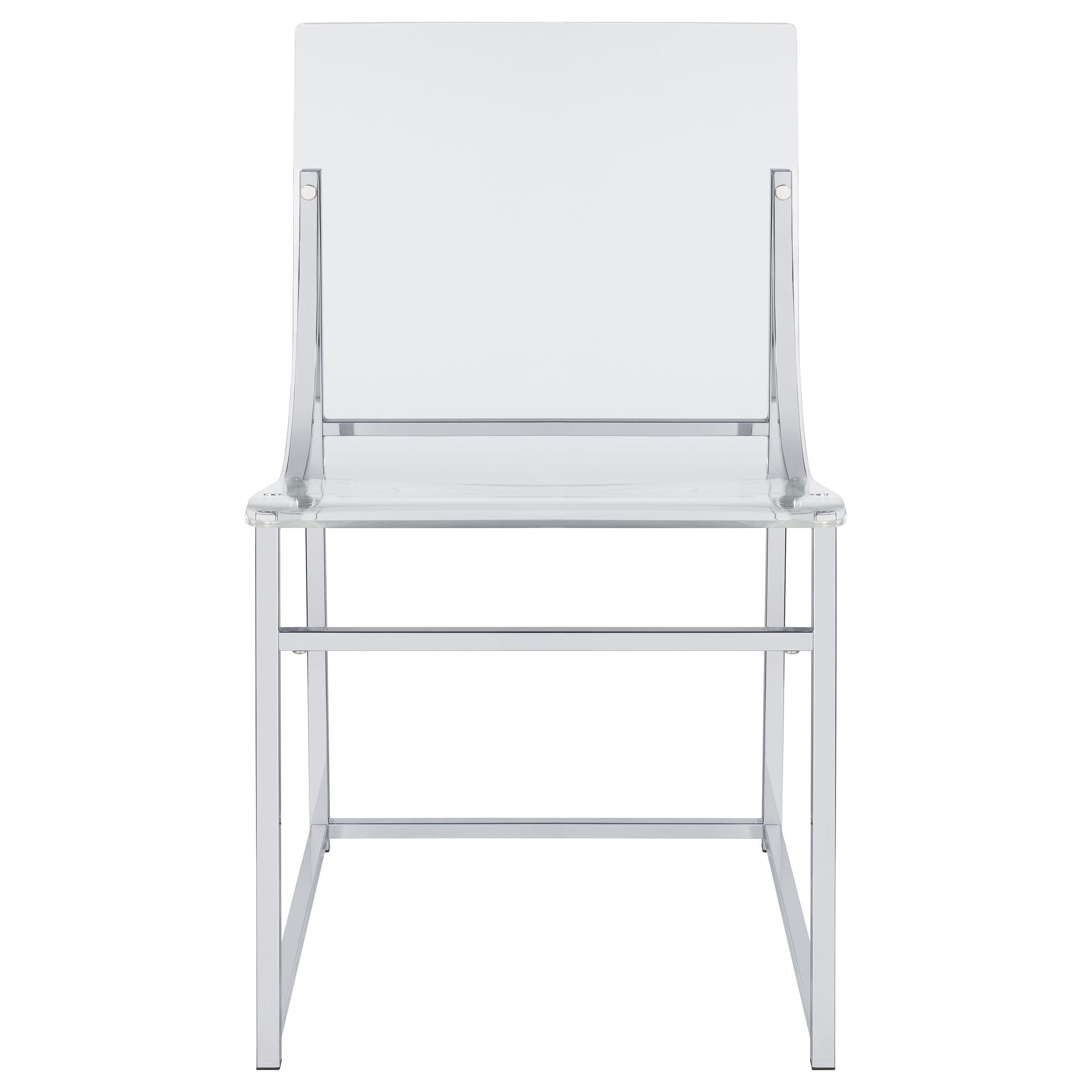 Adino Acrylic Dining Side Chair Chrome (Set of 2)