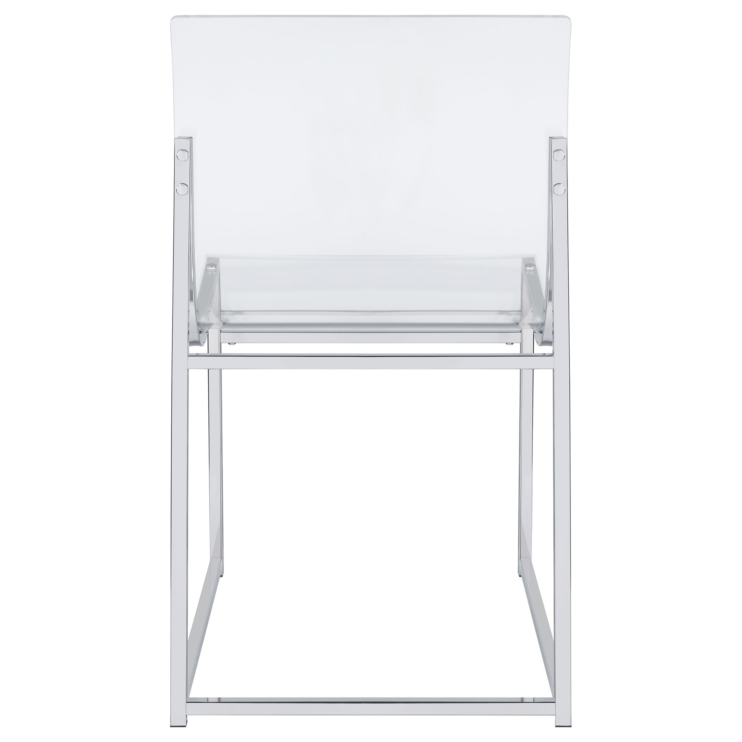 Adino Acrylic Dining Side Chair Chrome (Set of 2)