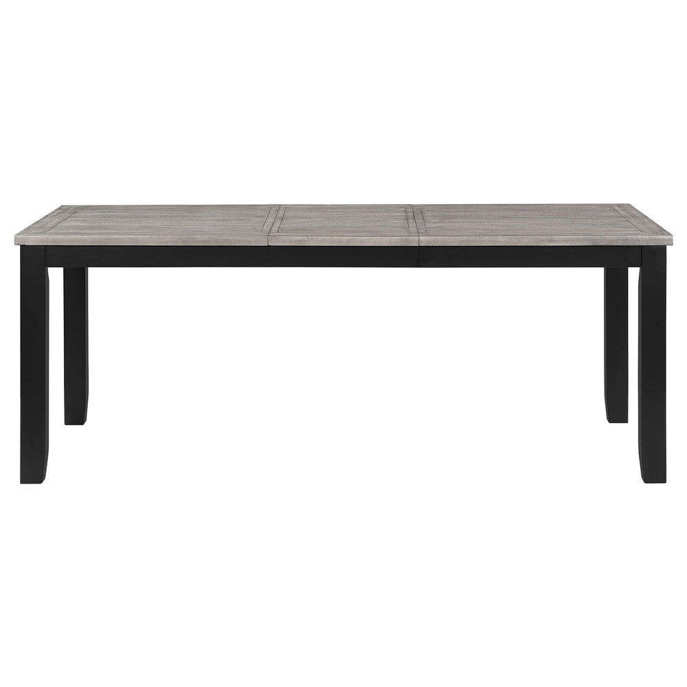 Mesa de comedor rectangular Elodie de 78 pulgadas con hojas extensibles, color negro