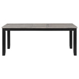 Mesa de comedor rectangular Elodie de 78 pulgadas con hojas extensibles, color negro