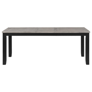 Mesa de comedor rectangular Elodie de 78 pulgadas con hojas extensibles, color negro