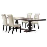 Juego de mesa de comedor rectangular Phelps de 5 piezas en color negro envejecido