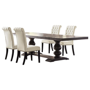 Juego de mesa de comedor rectangular Phelps de 5 piezas en color negro envejecido
