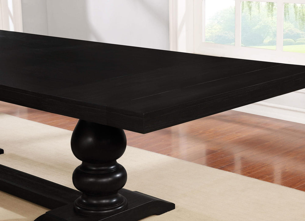 Juego de mesa de comedor rectangular Phelps de 5 piezas en color negro envejecido