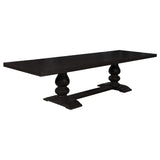 Juego de mesa de comedor rectangular Phelps de 7 piezas en color negro envejecido