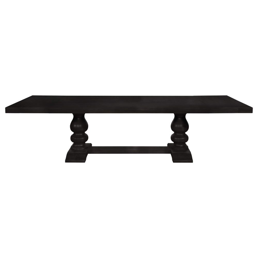 Juego de mesa de comedor rectangular Phelps de 8 piezas en color negro envejecido