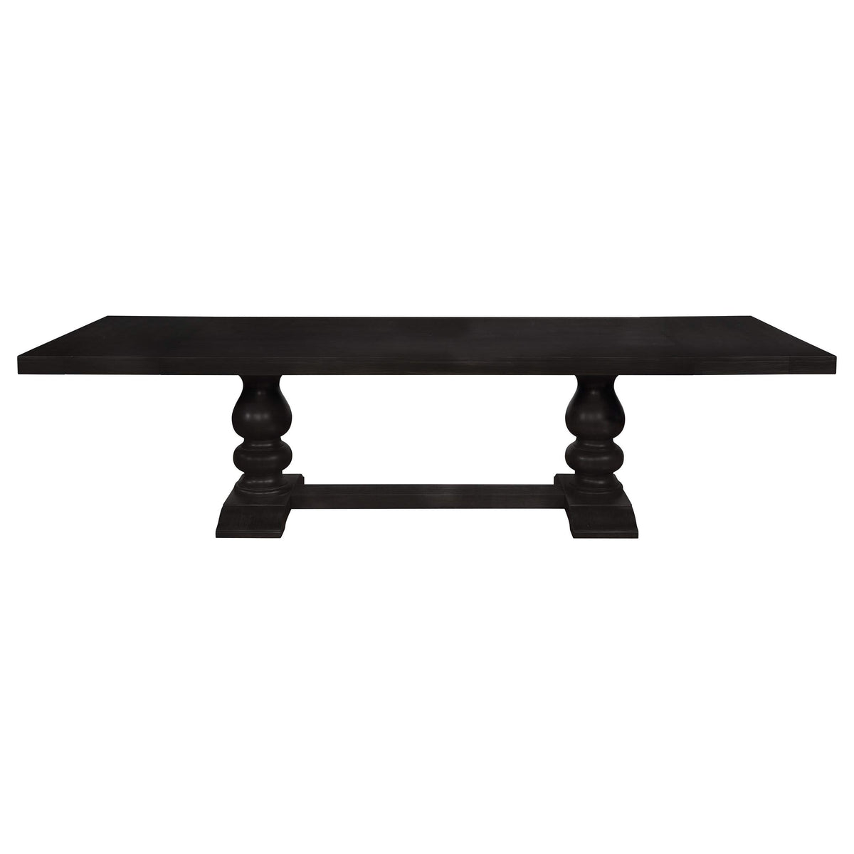 Mesa de comedor extensible Phelps de 123 pulgadas, color negro envejecido