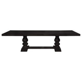Mesa de comedor extensible Phelps de 123 pulgadas, color negro envejecido