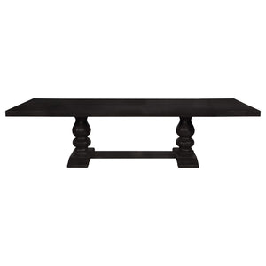 Mesa de comedor extensible Phelps de 123 pulgadas, color negro envejecido