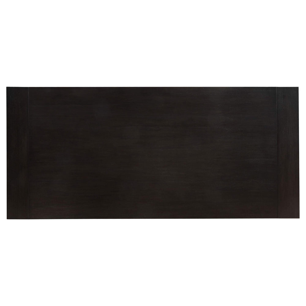 Mesa de comedor extensible Phelps de 123 pulgadas, color negro envejecido
