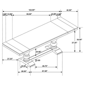 Mesa de comedor extensible Phelps de 123 pulgadas, color negro envejecido