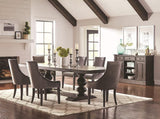 Mesa de comedor extensible Phelps de 123 pulgadas, color negro envejecido