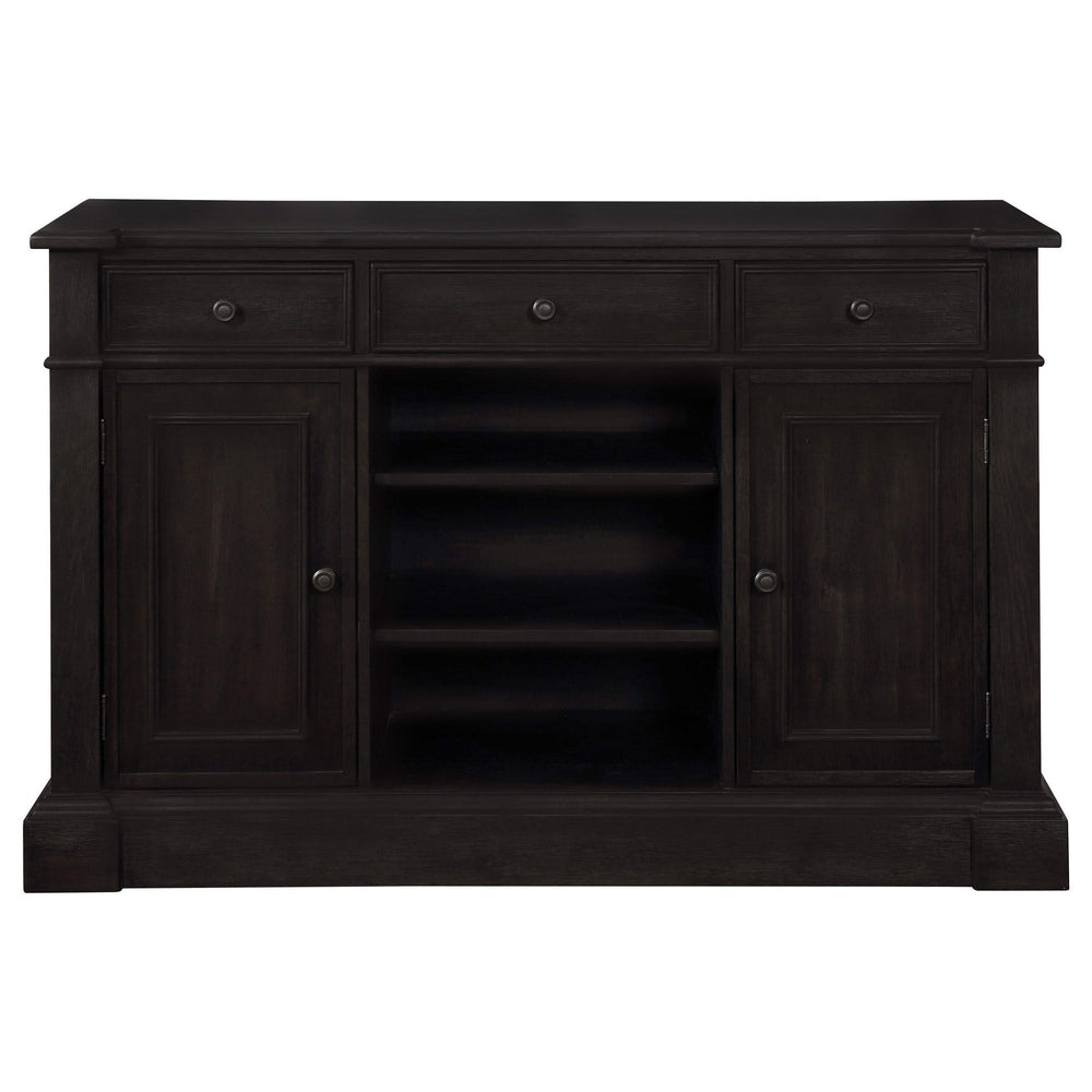 Aparador de 2 puertas Phelps, estilo buffet, color negro envejecido