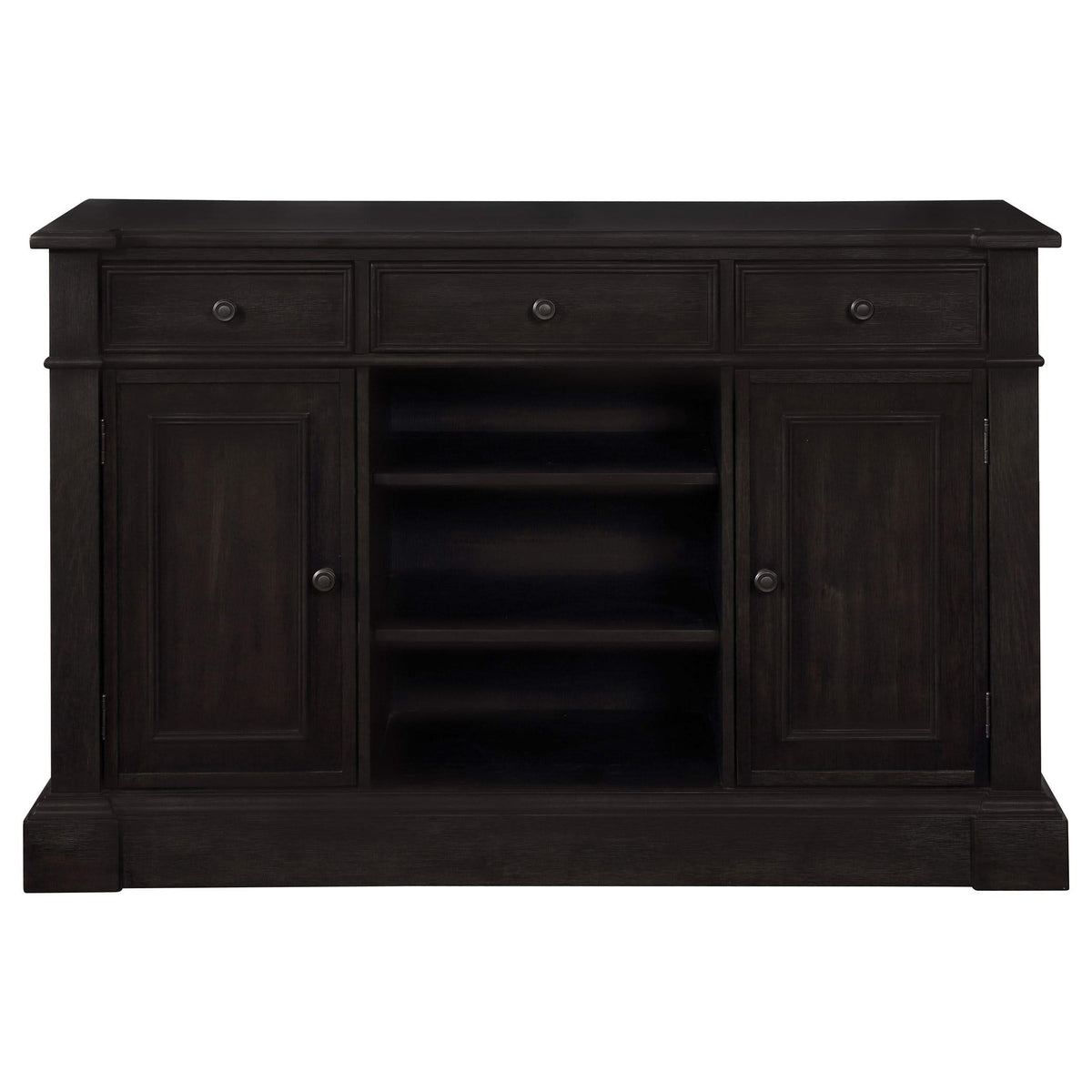 Aparador de 2 puertas Phelps, estilo buffet, color negro envejecido