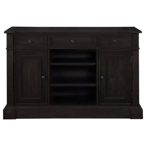 Aparador de 2 puertas Phelps, estilo buffet, color negro envejecido