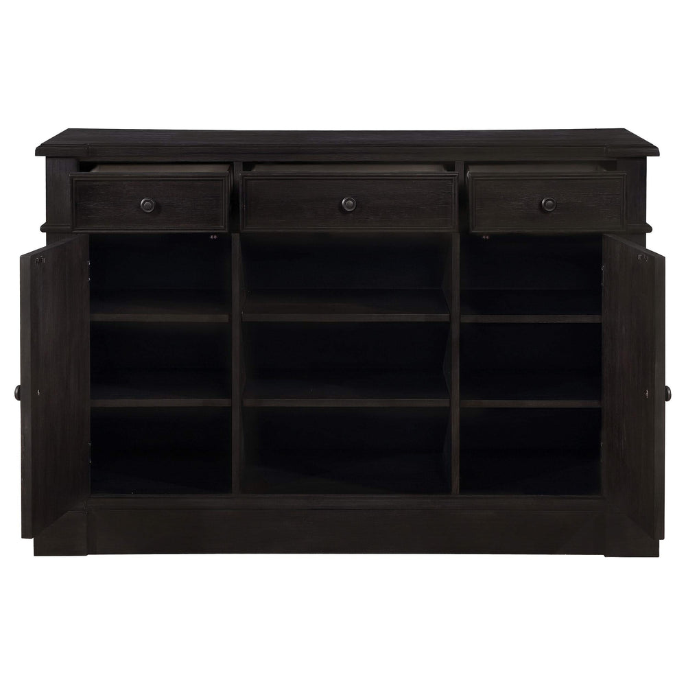 Aparador de 2 puertas Phelps, estilo buffet, color negro envejecido