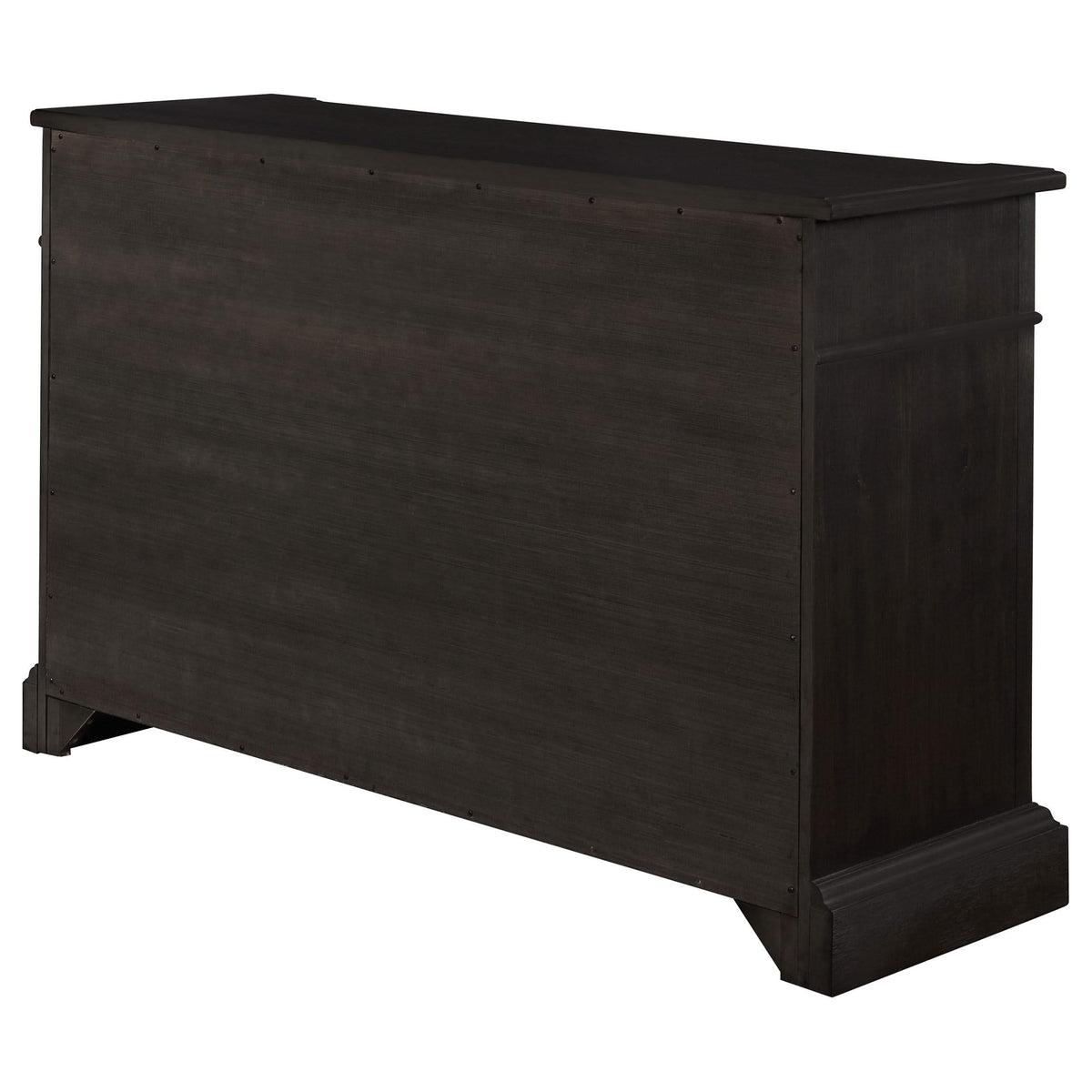 Aparador de 2 puertas Phelps, estilo buffet, color negro envejecido