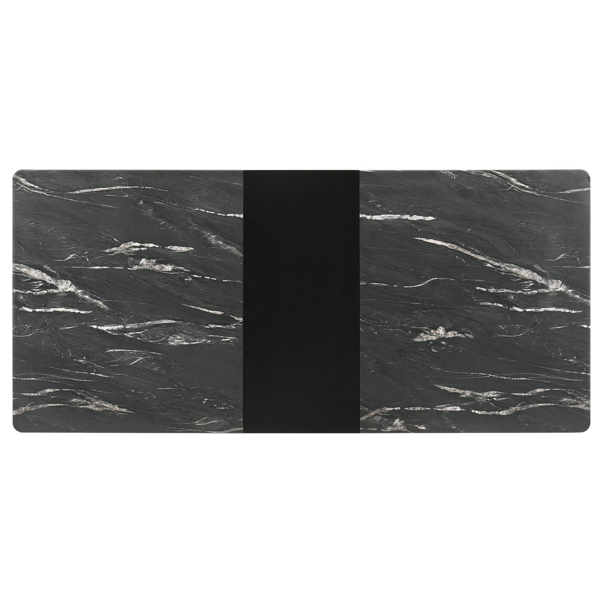 Mesa de comedor extensible Crestmont de 78 pulgadas con imitación de mármol negro