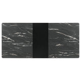 Mesa de comedor extensible Crestmont de 78 pulgadas con imitación de mármol negro