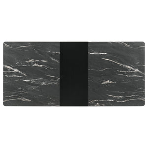 Mesa de comedor extensible Crestmont de 78 pulgadas con imitación de mármol negro
