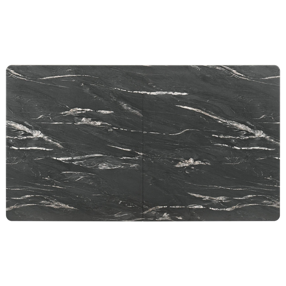Mesa de comedor extensible Crestmont de 78 pulgadas con imitación de mármol negro