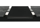 Mesa de comedor extensible Crestmont de 78 pulgadas con imitación de mármol negro