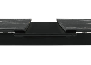Mesa de comedor extensible Crestmont de 78 pulgadas con imitación de mármol negro
