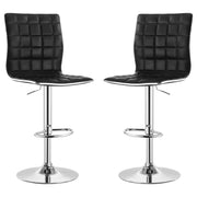 Ashbury Upholstered Adjustable Bar Stool Black (Set of 2)