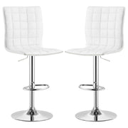 Ashbury Upholstered Adjustable Bar Stool White (Set of 2)