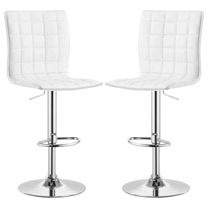 Taburete de bar ajustable tapizado Ashbury blanco (juego de 2)