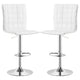 Taburete de bar ajustable tapizado Ashbury blanco (juego de 2)