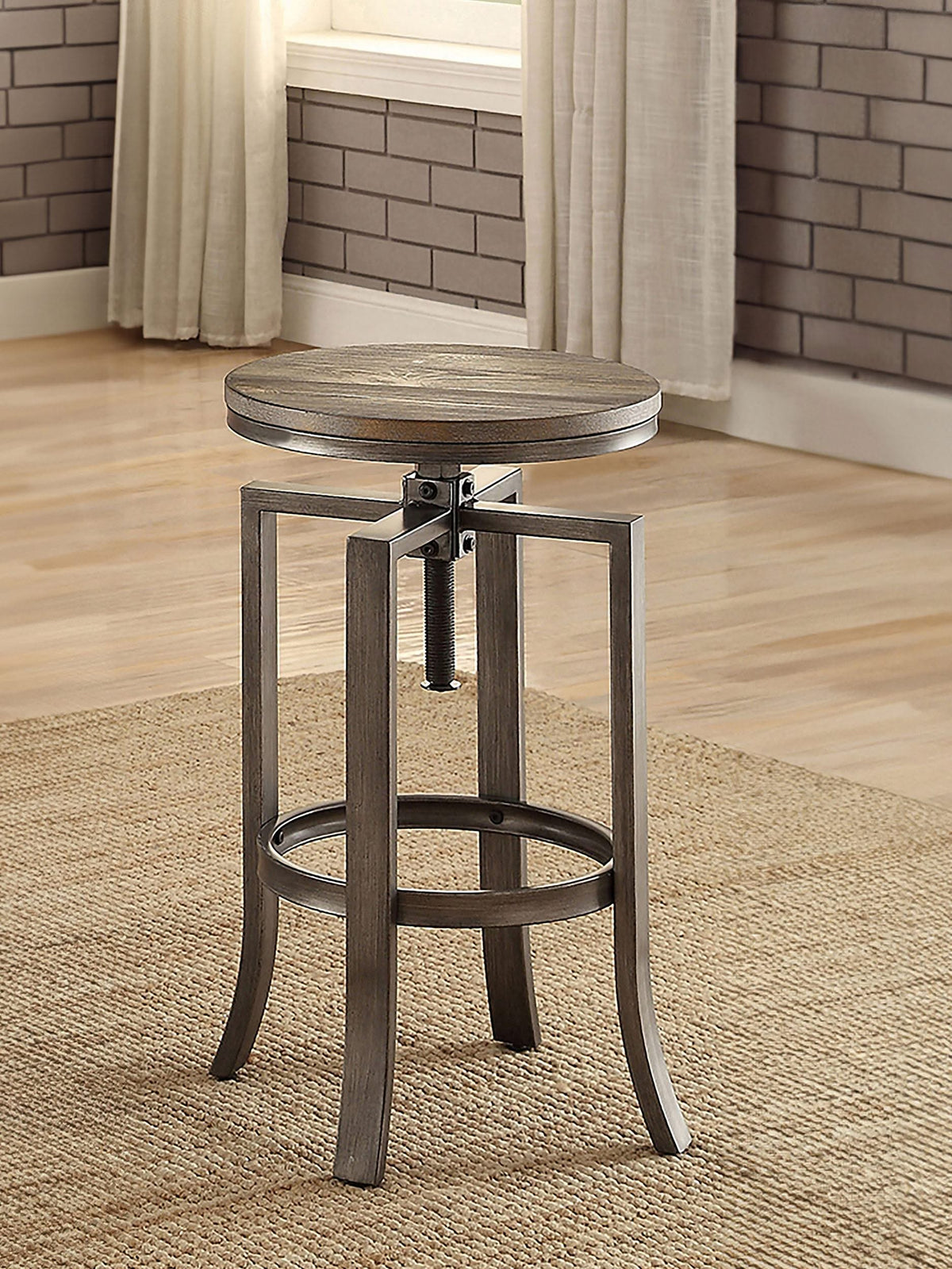 Taburete de bar ajustable sin respaldo Bartlett color nuez moscada (juego de 2)