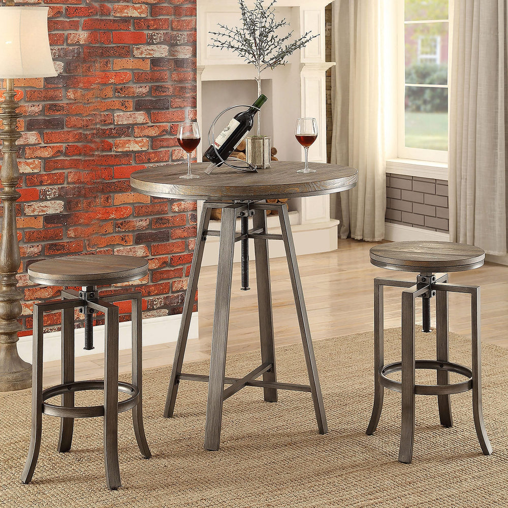 Taburete de bar ajustable sin respaldo Bartlett color nuez moscada (juego de 2)