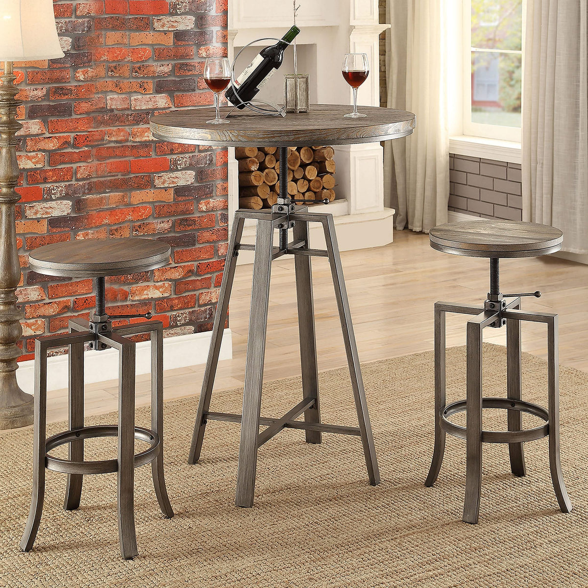 Taburete de bar ajustable sin respaldo Bartlett color nuez moscada (juego de 2)