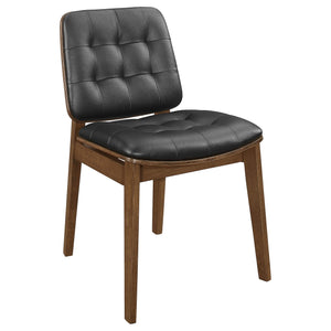 Juego de mesa de comedor Paxton de 5 piezas con tapa de vidrio redonda, color nuez moscada
