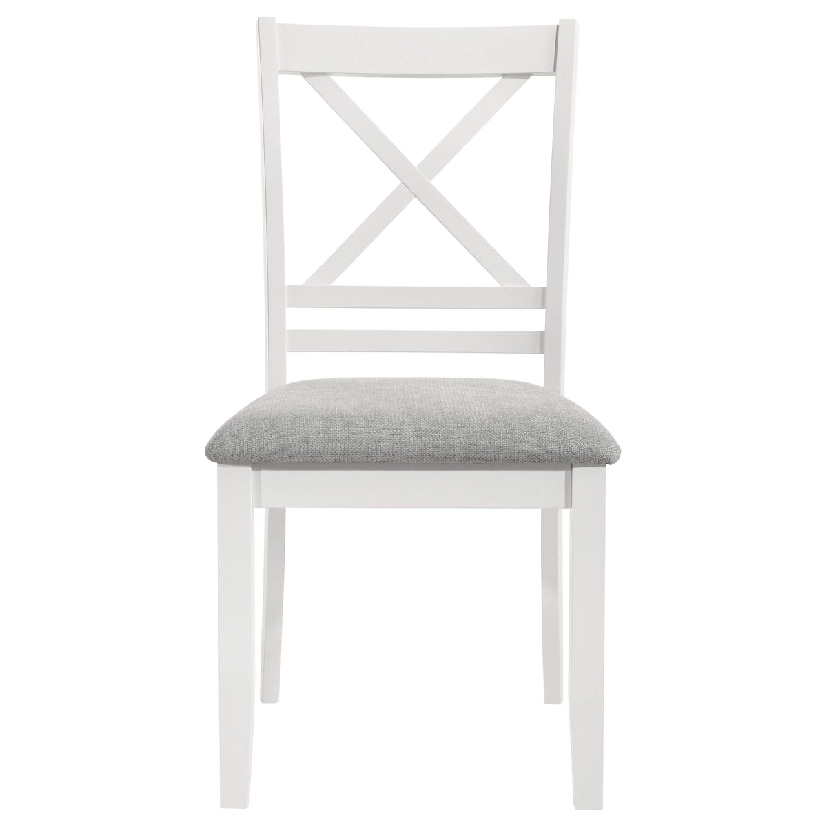 Silla de comedor Hollis de madera con respaldo cruzado, color blanco (juego de 2)