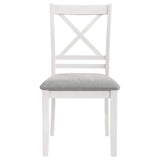 Silla de comedor Hollis de madera con respaldo cruzado, color blanco (juego de 2)