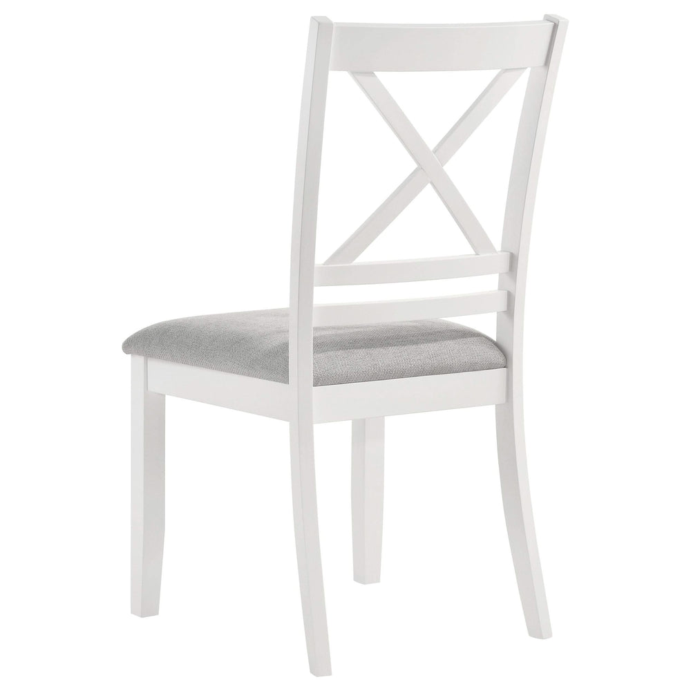 Silla de comedor Hollis de madera con respaldo cruzado, color blanco (juego de 2)
