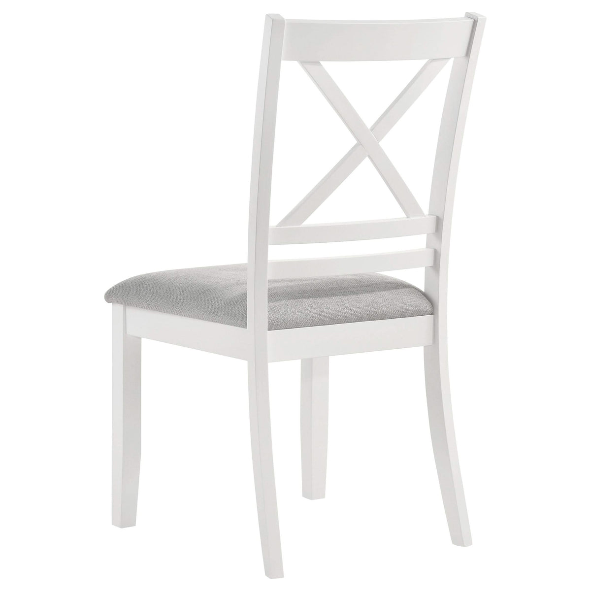 Silla de comedor Hollis de madera con respaldo cruzado, color blanco (juego de 2)
