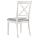 Silla de comedor Hollis de madera con respaldo cruzado, color blanco (juego de 2)